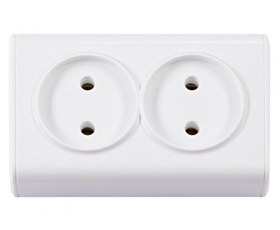 Фото 2 - Розетка двойная MINIATURE Керамика (2057) белый
