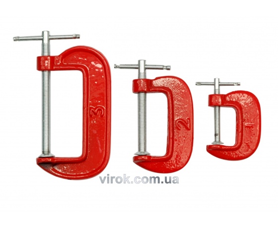 Фото 2 - Набір струбцин VOREL G-подібних 3 шт