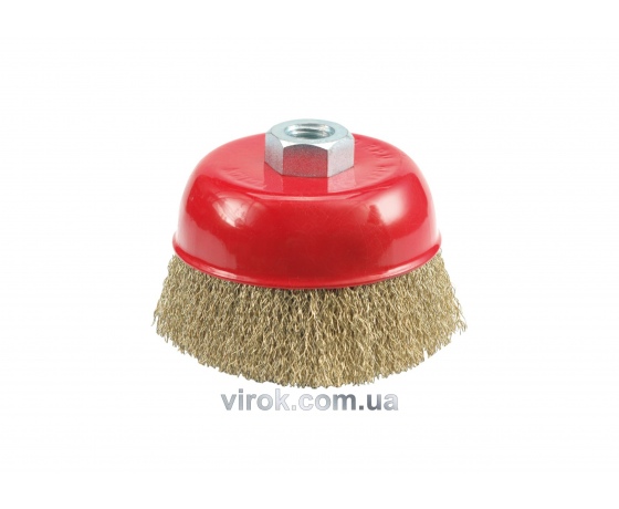 Фото 2 - Щітка дротяна чашкоподібна VOREL Ø=100 мм з гайкою М14