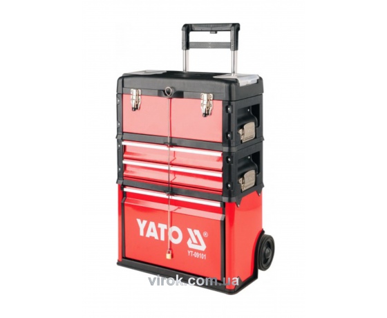 Фото 2 - Валіза-візок для інструментів на колесах YATO з 4 секціями