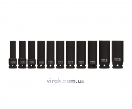 Фото 2 - Набір головок торцевих ударних YATO 1/2