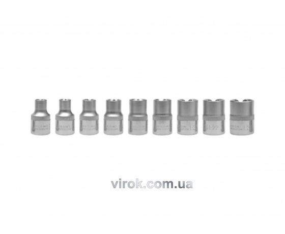Фото 3 - Набір головок торцевих YATO ТОRХ Е10-Е24 9 предметів