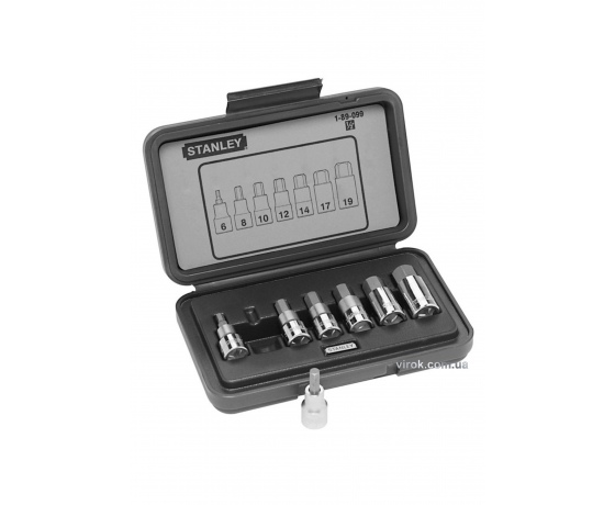 Фото 2 - Набір головок торцевих з насадками HEX STANLEY 1/2