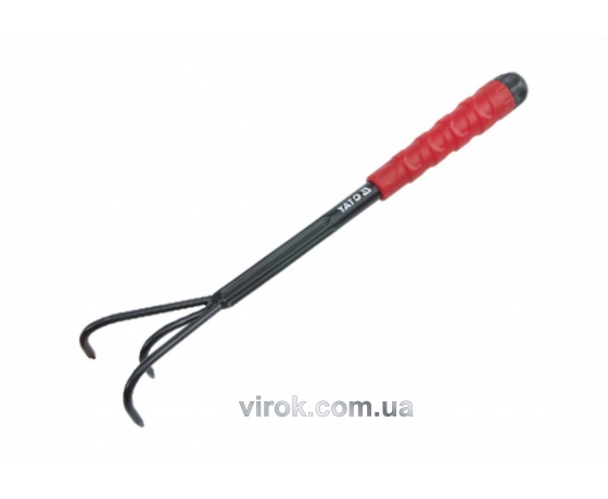 Фото 2 - Розрихлювач грунту металевий YATO 420 мм 3 зуба