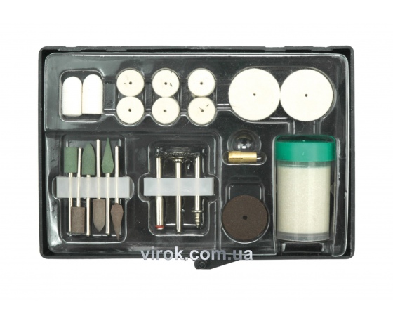 Фото 2 - Насадки шліфувальні та полірувальні для мінішліфмашини VOREL 22 шт