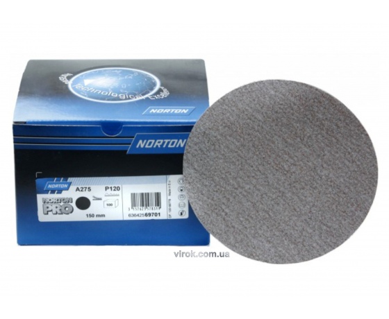 Фото 2 - Круг шліфувальний з наждачного паперу з липучкою NORTON Pro-A275 Ø=150 мм Р150