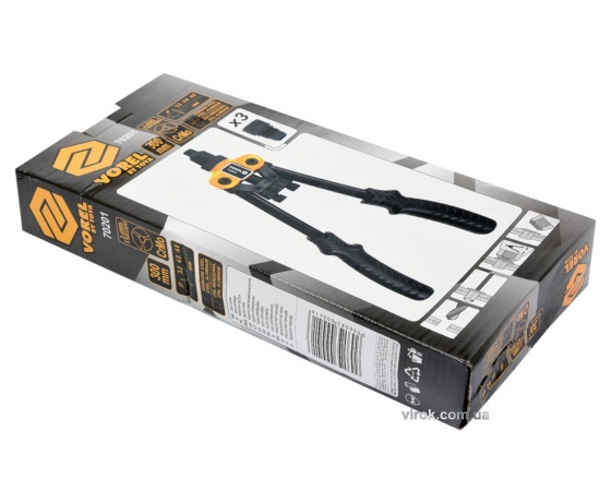 Фото 3 - Заклепочник дворучний VOREL для нітів Ø=3.2, 4, 4.8 мм 300 мм