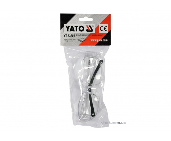 Фото 3 - Окуляри захисні YATO закриті прозорі