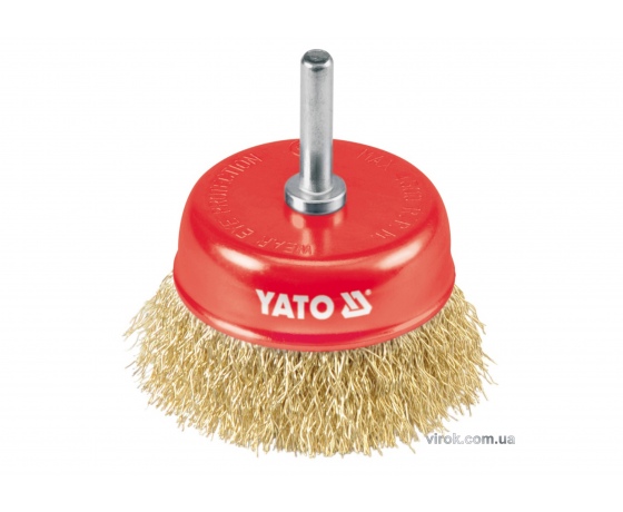Фото 2 - Щітка-крацовка латунована сталь YATO Ø75 мм