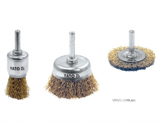 Фото 2 - Набір щіток дротяних YATO зі стержнями Ø20, 50, 50 мм