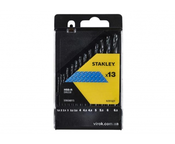 Фото 2 - Набір свердл по металу STANLEY HSS-R 1.5-6.5 мм 13 шт