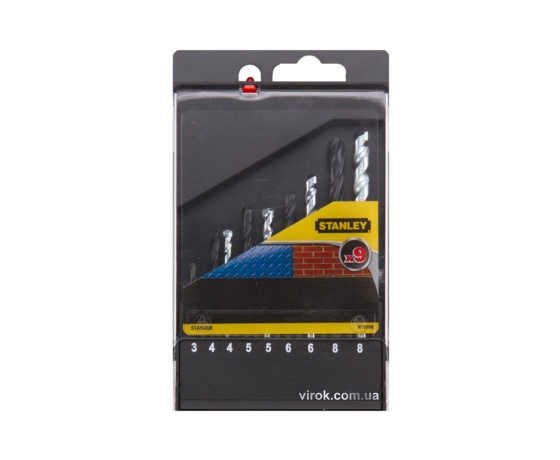 Фото 2 - Набір свердл по металу 3-8 мм і цеглі 4-8 мм STANLEY 9 шт