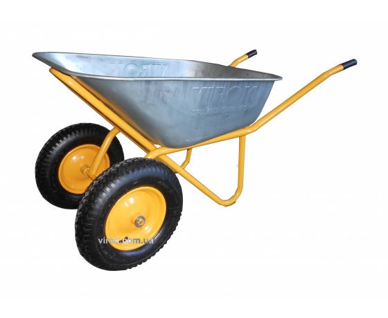 Фото 2 - Тачка будівельна оцинкована двоколісна VIROK 110 л 300 кг 0.8 мм