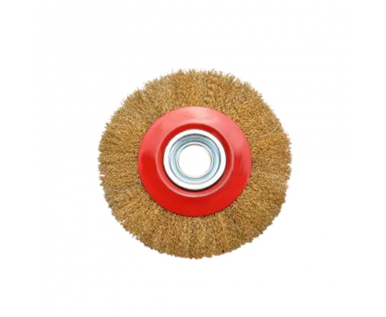 Фото 2 - Щетка проволочная дискообразная Ø150мм Ø32мм (латунированная) SIGMA (9012341)