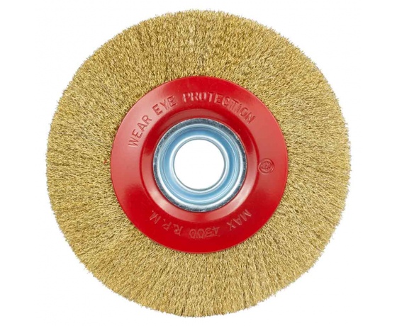 Фото 2 - Щетка проволочная дискообразная Ø200мм Ø32мм (латунированная) SIGMA (9012371)