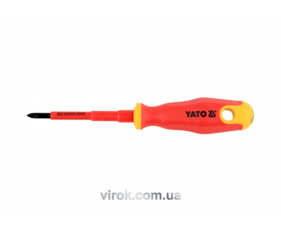 Фото 2 - Викрутка діелектрична хрестова YATO PH1 x 80 мм VDE до 1000 В