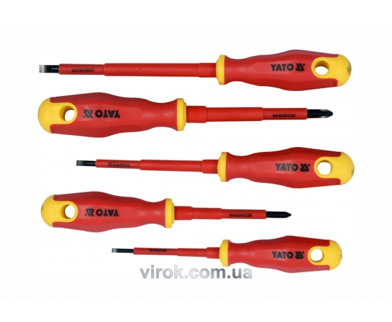 Фото 2 - Набір викруток діелектричних YATO VDE до 1000 В 5 шт