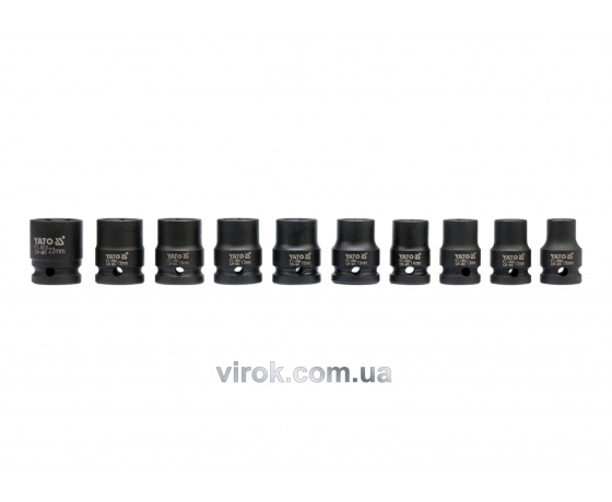 Фото 2 - Набір головок торцевих ударних YATO 1/2