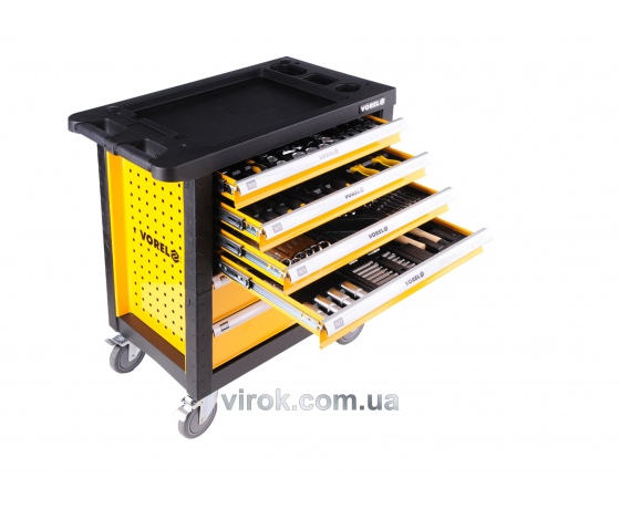 Фото 2 - Шафа з інструментами на колесах VOREL 770 х 458 х 901 мм з 6 шухлядами 177 шт