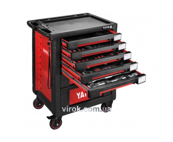 Фото 2 - Шафа з інструментами на 4 колесах YATO 95.8 х 76.6 х 46.5 см з 7 шухлядами 165 шт