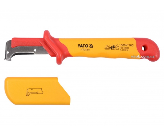 Фото 2 - Ніж діелектричний для знімання ізоляції YATOз лезом 38 мм 155 мм