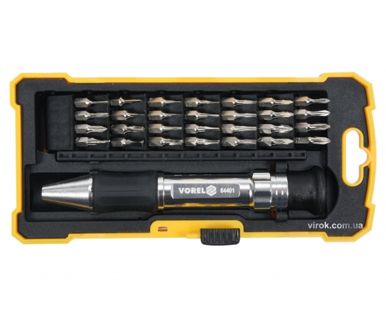 Фото 2 - Викрутка-тримач VOREL з насадками 29 шт