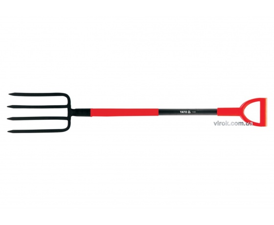 Фото 2 - Вила садові з металевою ручкою YATO 120 см 18 х 28 см 4 зуба