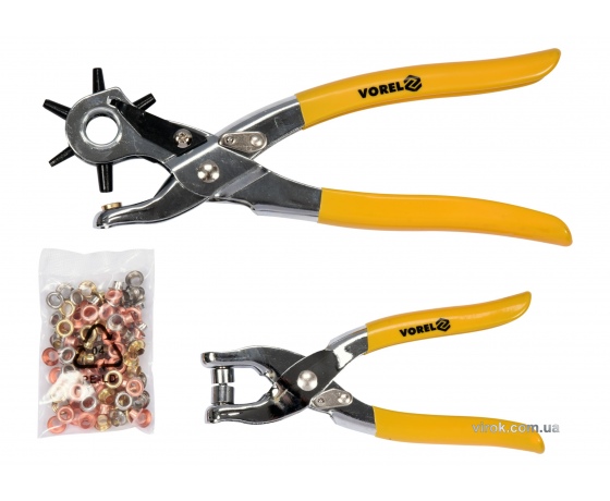 Фото 2 - Дирокол, щипці для люверсів з люверсами Ø=5мм (100 шт) VOREL 3 шт