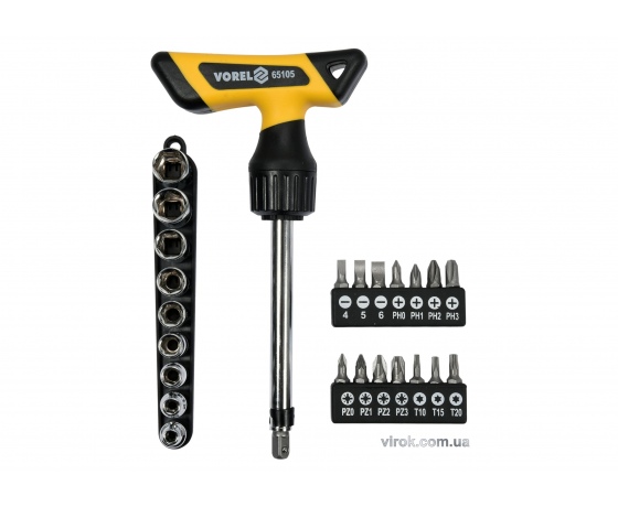 Фото 2 - Викрутка-тримач з тріщаткою Т-подібна VOREL 1/4