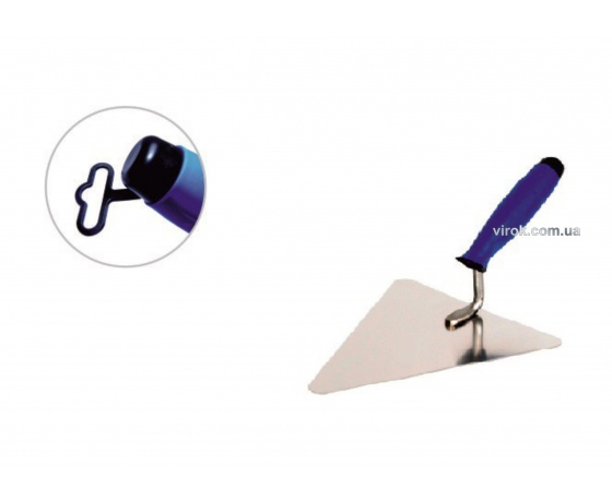 Фото 2 - Кельма муляра трикутна з нержавійки PROFI ТМ VIROK 200 мм двокомпонентна ручка