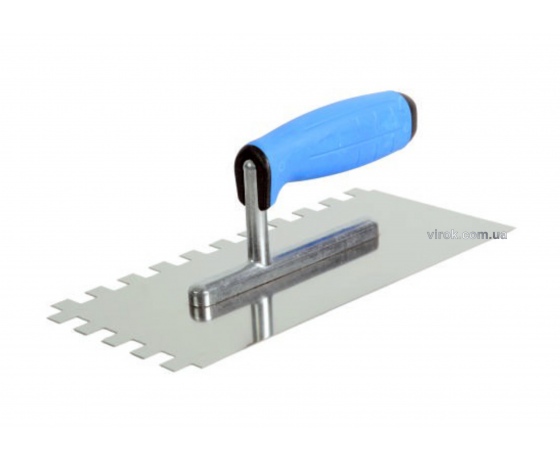 Фото 2 - Терка з нержавіючої сталі ТМ VIROK PROFI 270 x 130 мм зуб 8 x 8 мм двокомпонентна ручка