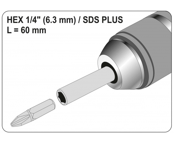 Фото 3 - Тримач насадок SDS+ YATO HEX-1/4