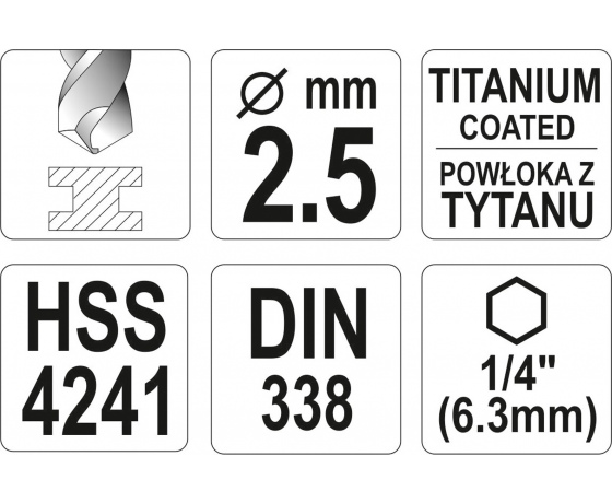 Фото 4 - Свердло по металу з шестигранним хвостовиком 1/4