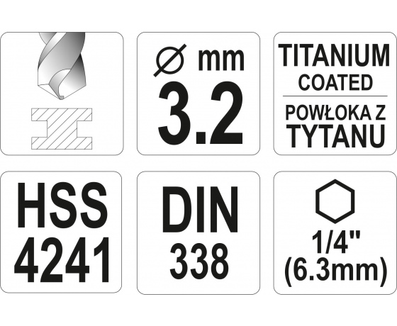 Фото 4 - Свердло по металу з шестигранним хвостовиком 1/4