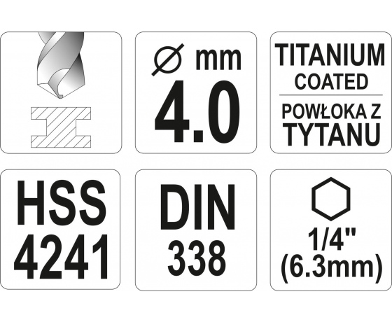 Фото 4 - Свердло по металу з шестигранним хвостовиком 1/4