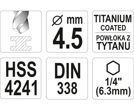 Фото 4 - Свердло по металу з шестигранним хвостовиком 1/4