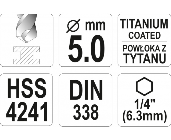 Фото 4 - Свердло по металу з шестигранним хвостовиком 1/4