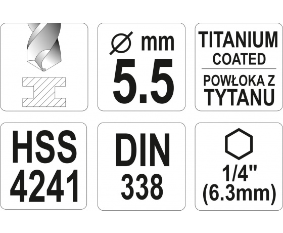 Фото 4 - Свердло по металу з шестигранним хвостовиком 1/4