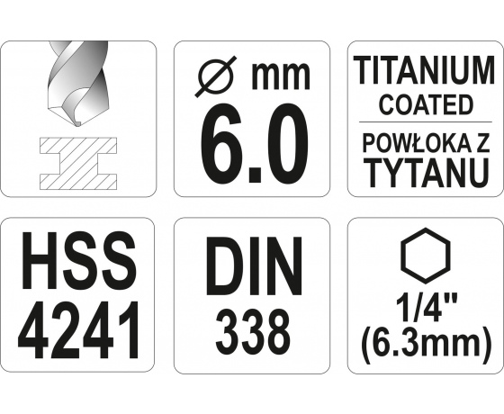 Фото 4 - Свердло по металу з шестигранним хвостовиком 1/4