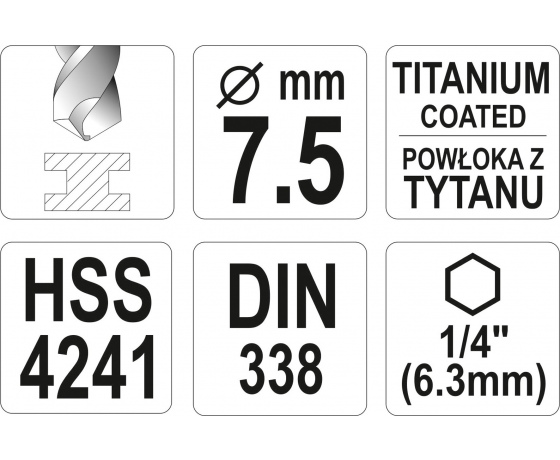 Фото 4 - Свердло по металу з шестигранним хвостовиком 1/4