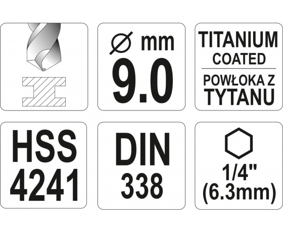 Фото 4 - Свердло по металу з шестигранним хвостовиком 1/4