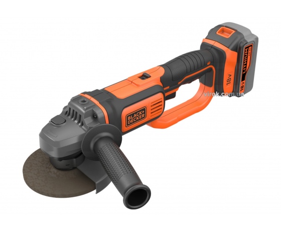 Фото 2 - Шліфмашина кутова акумуляторна Black+Decker Li-Ion 18 В 4 АГод