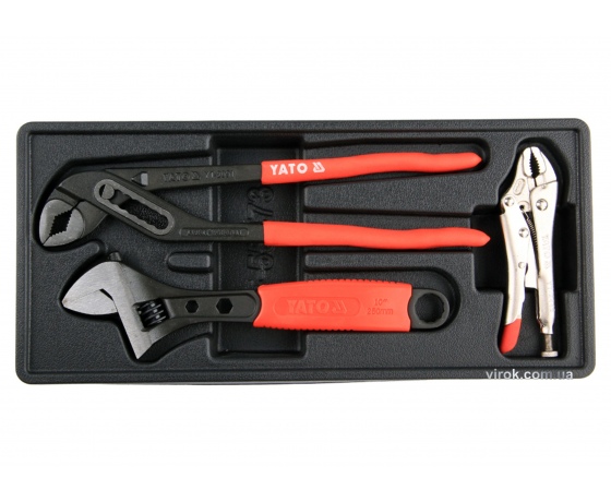 Фото 2 - Вклад до інструментальної шафи YATO затискні та переставні кліщі розвідний ключ 3 шт