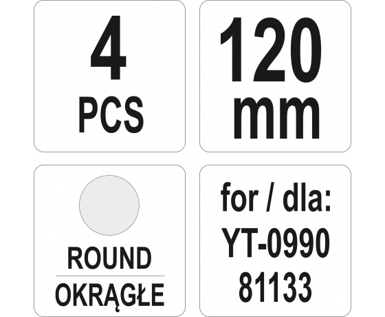 Фото 3 - Набір зубил YATO для пневматичного молотка YT-0990 і 81133 120 мм 4 шт