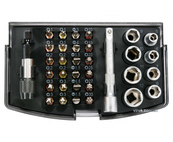 Фото 2 - Набір насадок викруткових і головок торцевих YATO 1/4