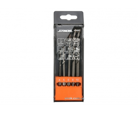 Фото 2 - Набір свердл універсальних STHOR з шестигранним хвостовиком 1/4