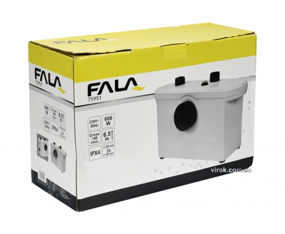Фото 3 - Помпа фекальна до унітазу мережева FALA 600 Вт з подрібнювачем, на висоту 6.5 м 140 л/хв