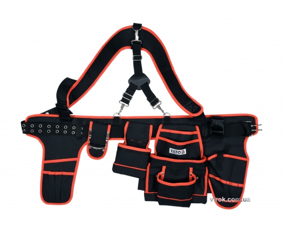 Фото 2 - Пояс з 2 кобурами і кишенями для інструментів YATO 1200 х 100 мм