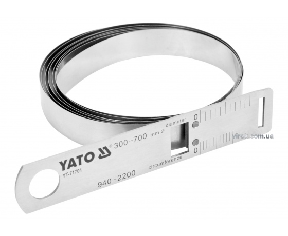Фото 2 - Циркометр сталевий YATO для кола- 940-2200 мм і діаметра 300-700 мм з метричною і дюймовою шкалами