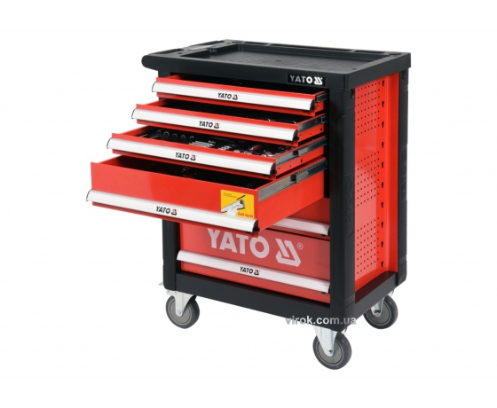 Фото 2 - Шафа з інструментами на колесах YATO 97 x 77 x 47 cм з 6 шухлядами 185 шт